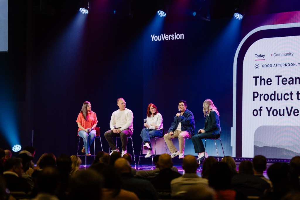 Alex Sung leading panel discussion on church product strategy at YouVersion Partner Summit